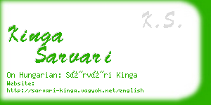 kinga sarvari business card